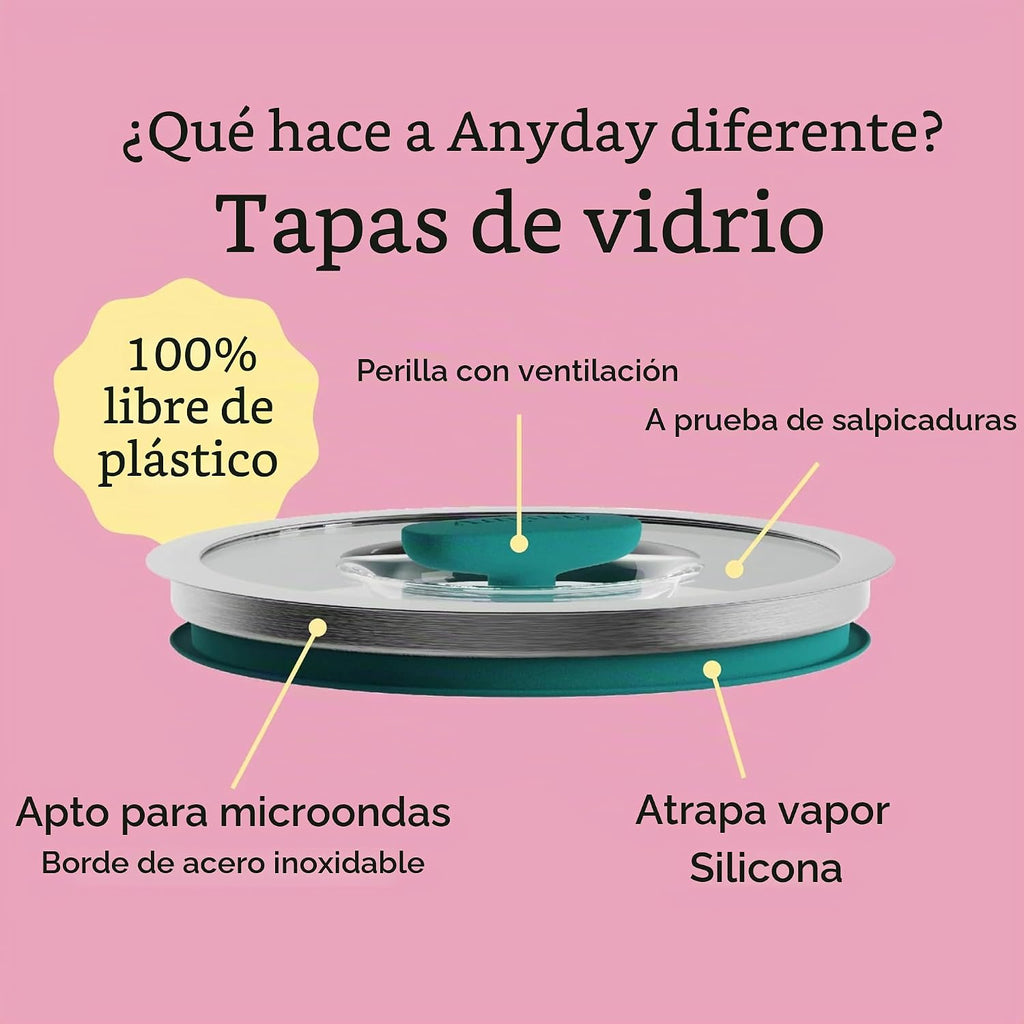Anyday Vaporizador de microondas de vidrio de 7 tazas (Kale)