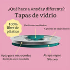 Anyday Vaporizador de microondas de vidrio de 7 tazas (Kale)