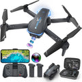 Dron con cámara de 1080P para principiantes y adultos, cuadricóptero plegable con control remoto y control de voz, opción de gestos para tomar selfies, control de altitud, inicio con una tecla
