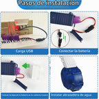 2 pistolas de agua eléctricas para niños y adultos, pistola de agua automática con luz LED, recargable, pistola eléctrica para chorros de verano al aire libre, piscina, fiesta, juguetes, regalos para niños y niñas (azul péstol 2)