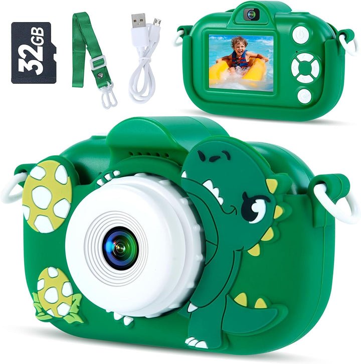 Juguetes de cámara para niños de 4 a 8 años, cámara digital verde 1...