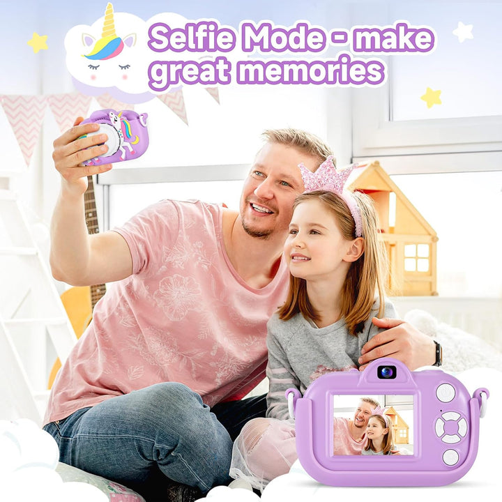 MAVOKIS Cámara digital para niños de 3 a 8 años, cámara 1080P para...