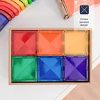 CONNETIX Paquete cuadrado de azulejos magnéticos arcoíris, 42 piezas