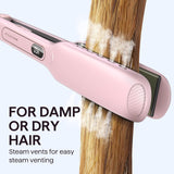 Wavytalk Plancha plana de titanio para cabello húmedo o liso, con v...
