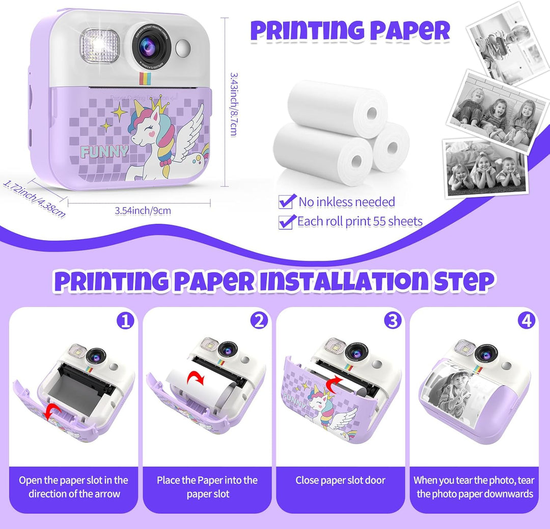 Cámara de impresión instantánea para niños, cámaras imprimibles par...
