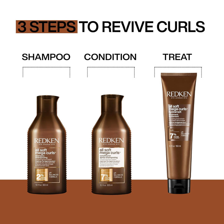 Redken All Soft Mega Curls Hydramelt - Tratamiento sin enjuague par...