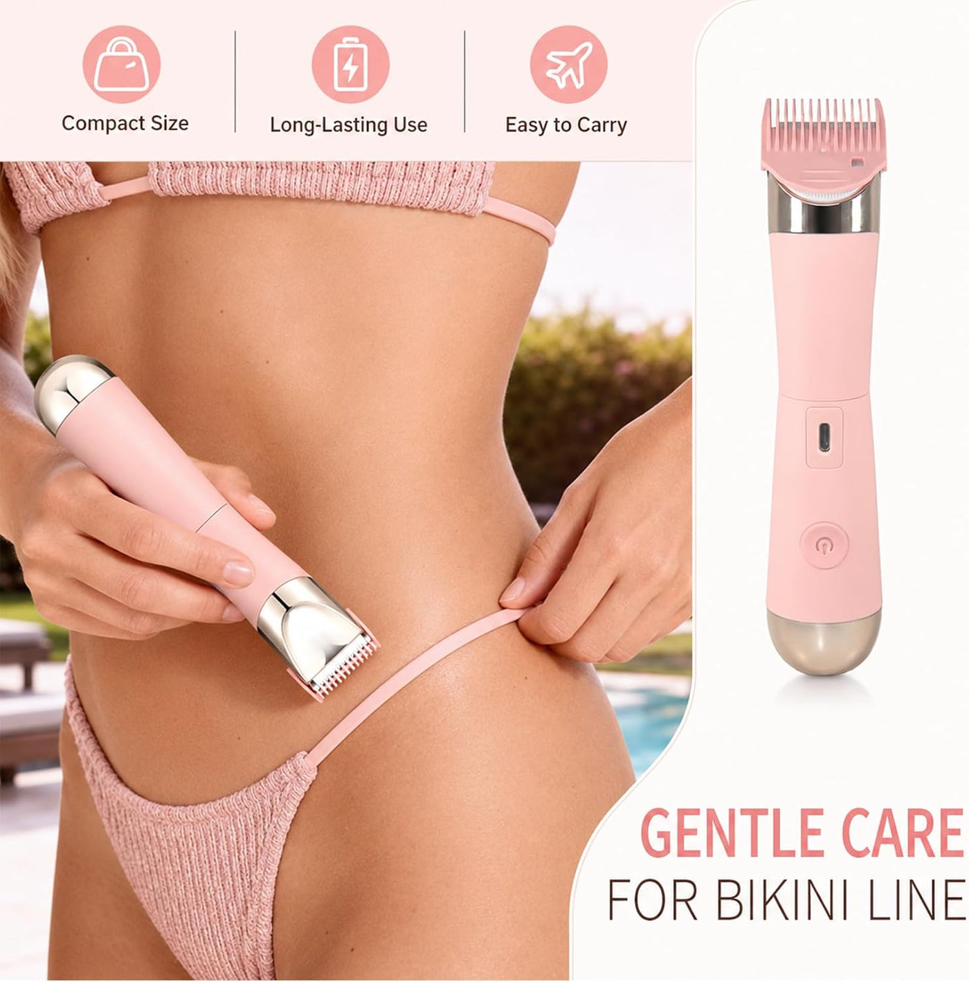Dermave - Afeitadora y recortadora de bikini para mujer, maquinilla...