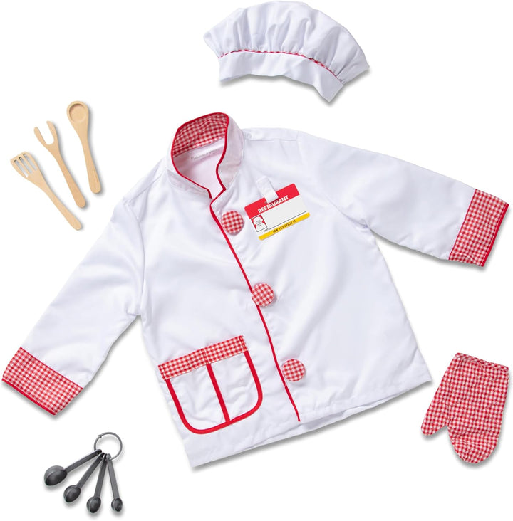 Disfraz de chef Melissa & Doug | Juego de 8 piezas, chef, chaqueta,...