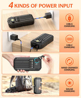 QiSa Cargador solar de 40000 mAh, 4 cables integrados y manivela, c...