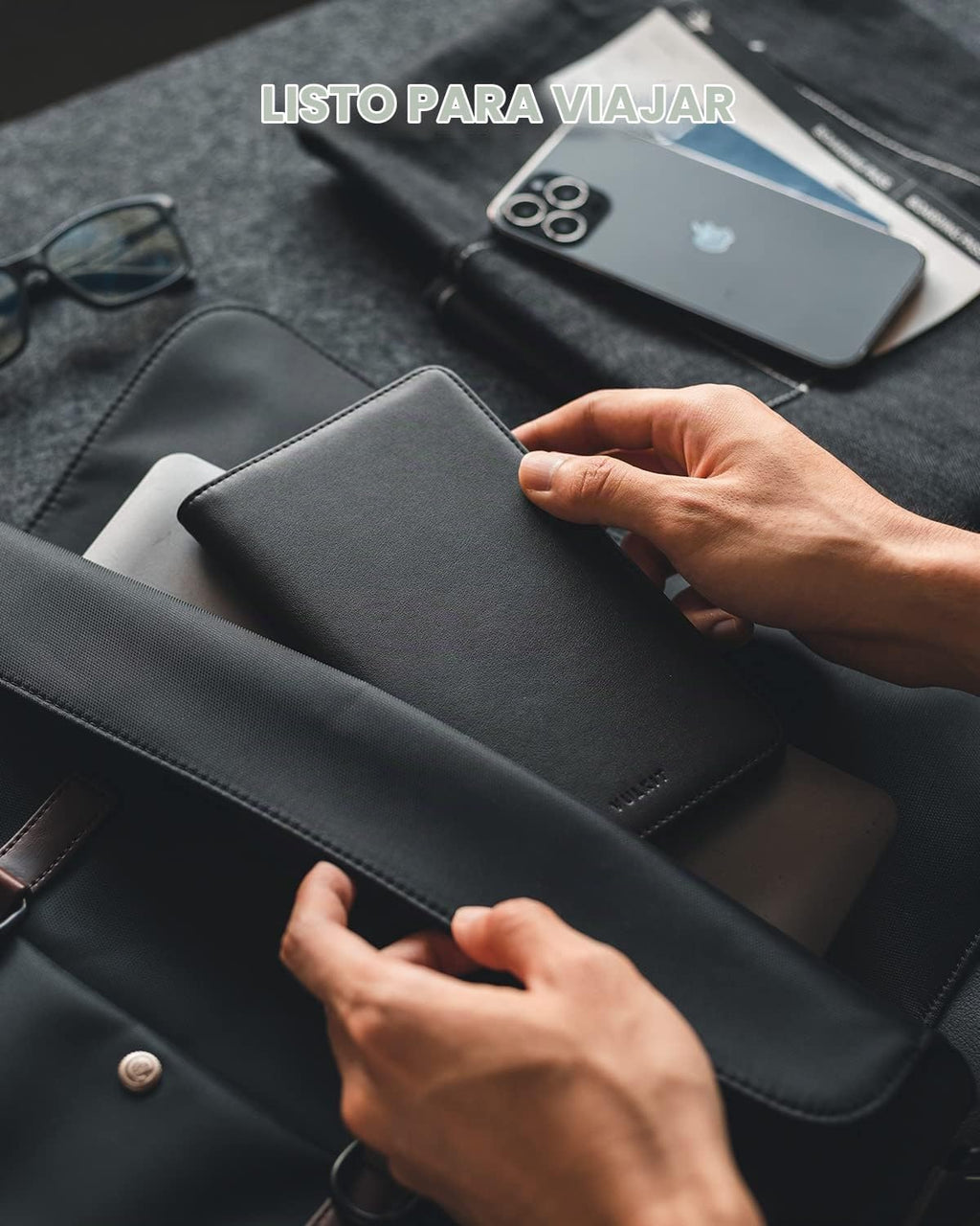 VULKIT Cartera Portapasaportes con Bloqueo RFID, Cartera de Viaje para Hombre y Mujer, Negro, Talla única, Cartera de viaje