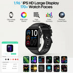 Smart Watch para Hombres y Mujeres, Pantalla HD de 1.96", Rastreador de Actividad, Monitor de Frecuencia Cardíaca y Presión Arterial 24/7, Oxígeno en Sangre y Seguimiento del Sueño, Múltiples Modos Deportivos, Resistente al Agua IP68 para Android e iOS
