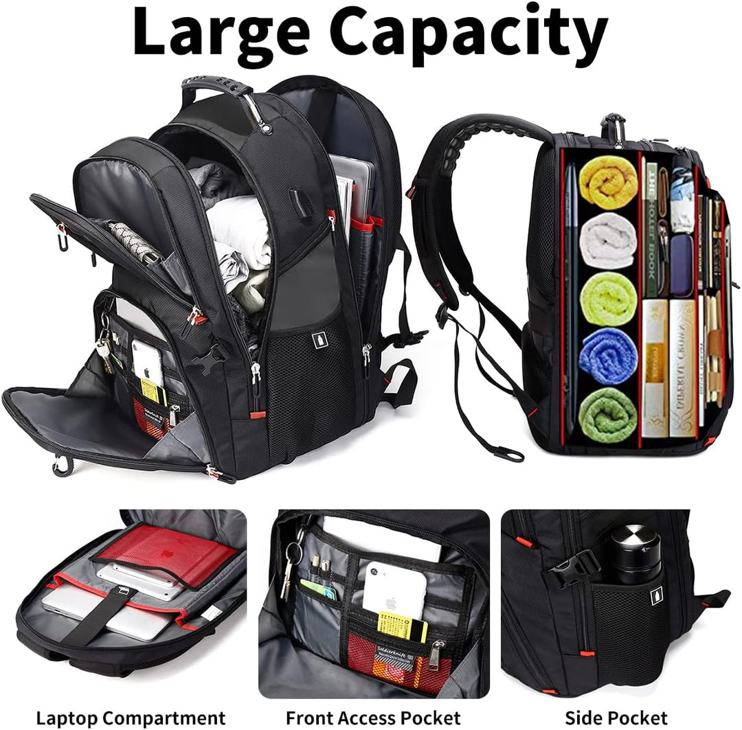 SHRRADOO - Mochila extra grande de 50L para laptop de viaje con pue...