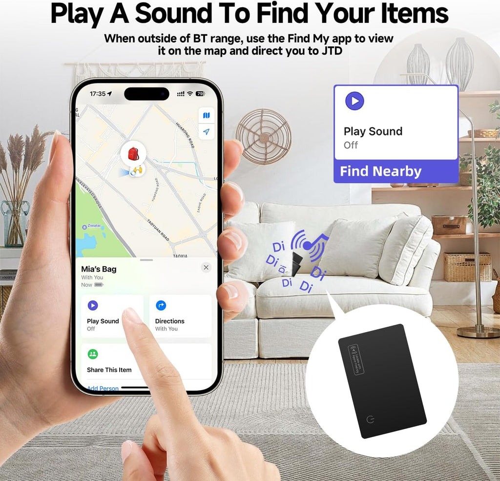 Paquete de 4 tarjetas Air Tag Tracker 2026, ultra delgada, 0.07 pulgadas, impermeable IP68, funciona con Find My (iOS), para carteras, llaves, equipaje, bolsas
