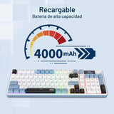 AOC GK210 Teclado inalámbrico para juegos con pantalla y perilla, t...