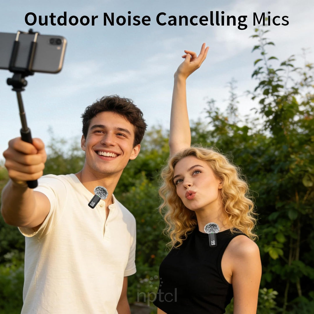 NPTCL Micrófono Lavalier inalámbrico para iPhone y teléfono Android...