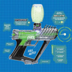 Gel Blaster Surge 2 con activador de brillo Starfire integrado, juguete GelBlaster mejorado con rango de más de 100 pies, modos semiautomáticos y completos, brillo integrado en la oscuridad