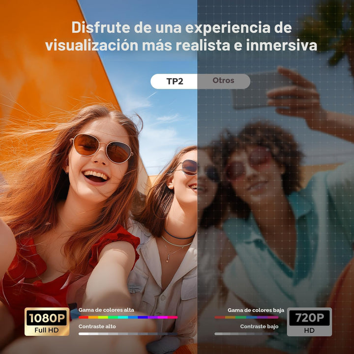 Mini-proyector con WiFi6 y Bluetooth bidireccional 5.4, soporte 108...