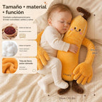 Banana Baby - Juguete de peluche calmante con suave vibración de 3 velocidades, brazos largos para abrazar, inserto cálido extraíble, lindo muñeco de peluche para niñas y niños