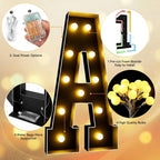 Ledido Letras iluminadas de marquesina negra de 4 pies, letras H de marquesina blancas cálidas fáciles de montar de 4 pies de alto para eventos en interiores y exteriores, letra grande iluminada para