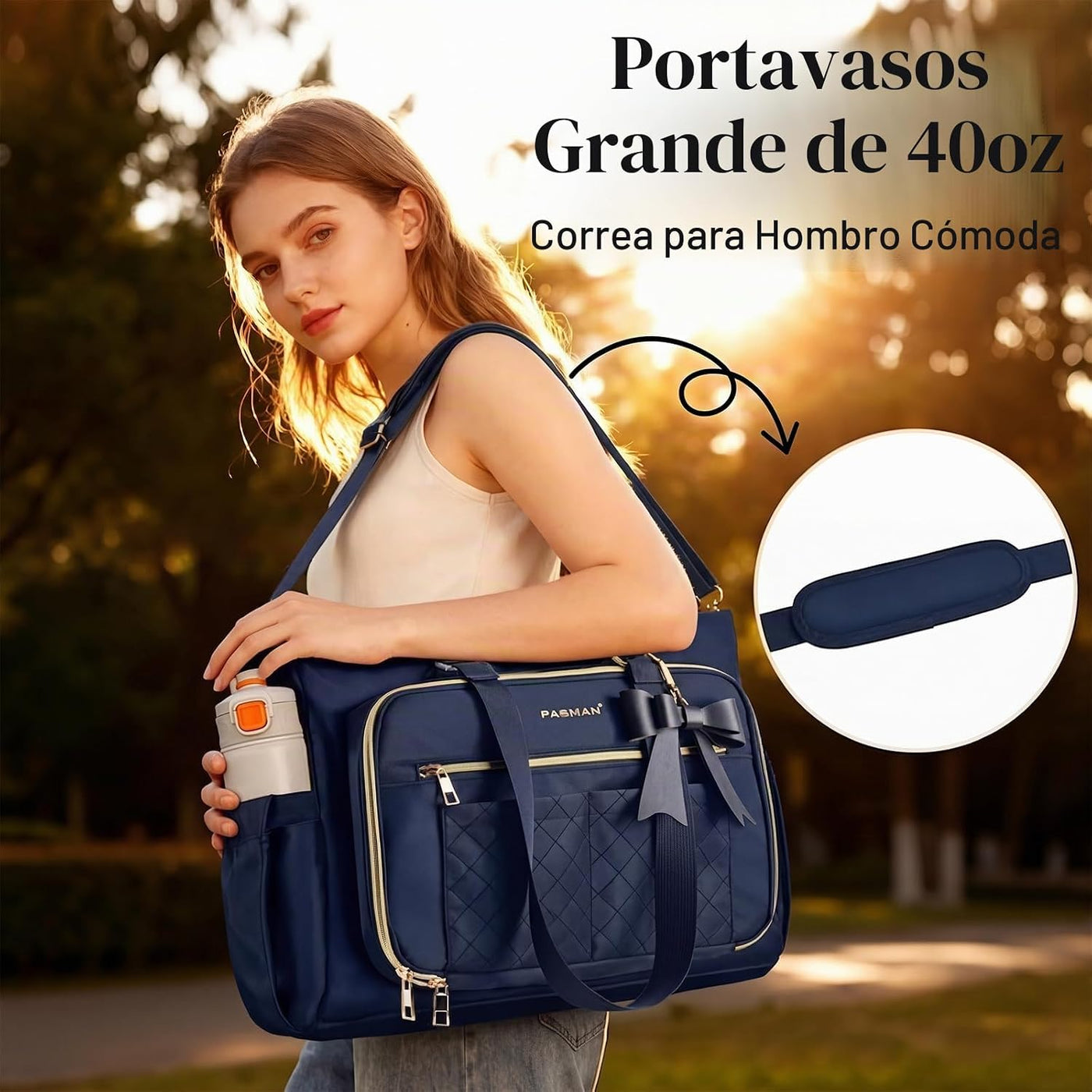 PASMAN Bolsa de mano para profesores para mujer, bolsa estructurada...