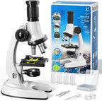 Microscopio para niños, 67 piezas de microscopio científico para niños con microscopio 100X-1200X, diapositivas y herramientas, kit de experimentos científicos, proyecto STEM, juguete de regalo para niños y niñas principiantes 3-5 5-7 8-12