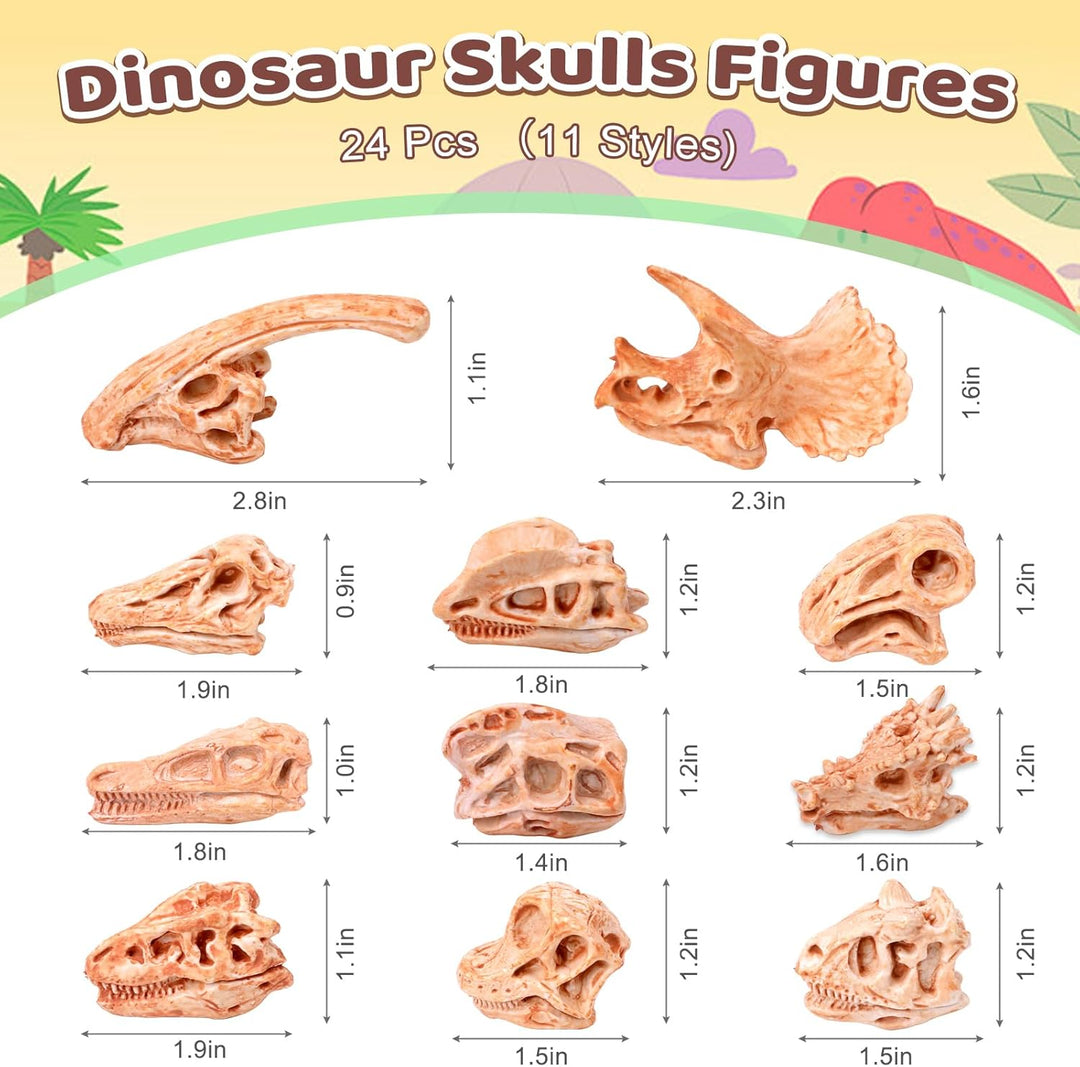 Zealor Hueso de dinosaurio de 24 piezas para caja de arena