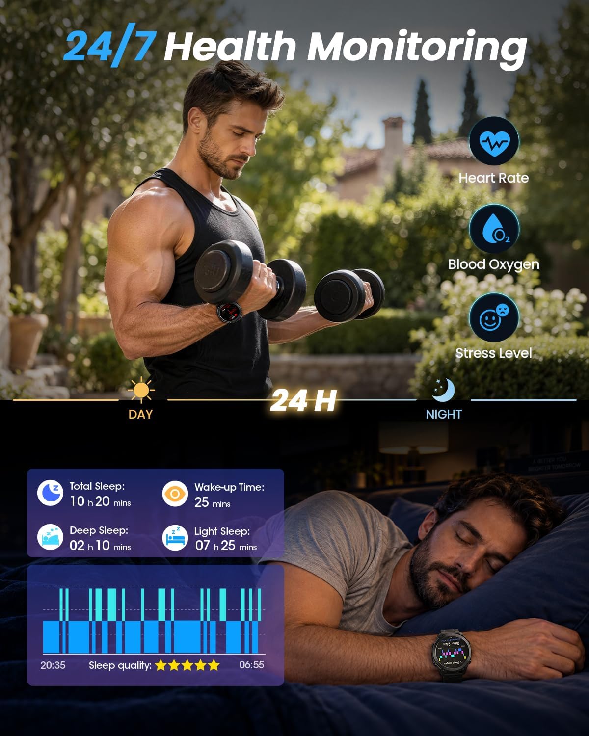 Relojes inteligentes militares para hombres con GPS y mapas offline