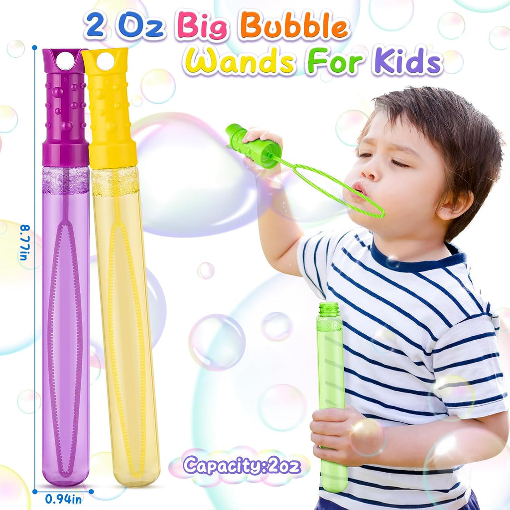 Paquete de 48 varitas de burbujas grandes a granel en 6 colores, recuerdos de fiesta a granel para niños, ideales para Pascua, verano, Halloween, San Valentín, premios escolares para niños y