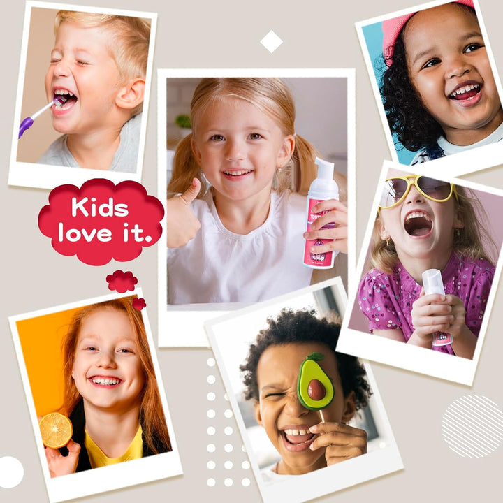 NOHOO Pasta de dientes de espuma sin flúor para niños, sabor a frut...