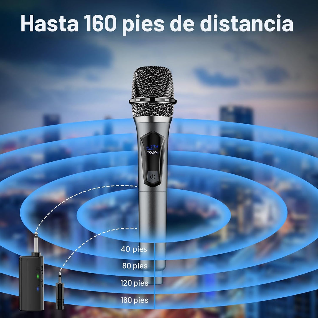 Micrófono inalámbrico, sistema profesional de micrófono dinámico in...