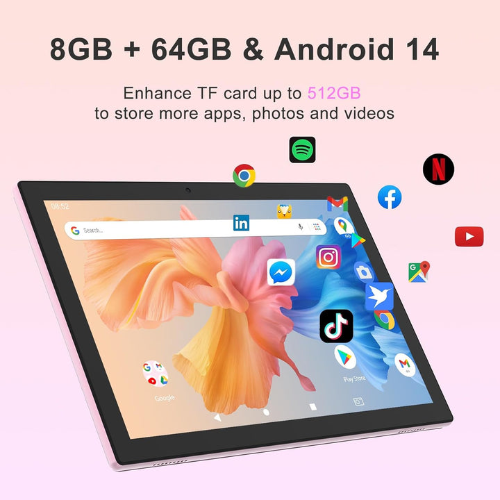 YQSAVIOR Tablet Android 14 de 10 pulgadas, 8 GB de RAM, 64 GB de RO...