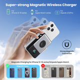 Cargador portátil magnético 6 en 1 para iPhone con cables integrado...