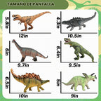 6 piezas de juguetes de dinosaurio grandes para niños de 3 a 5 años, juguetes realistas de dinosaurios suaves para niños de 3 a 7 años, juego de figuras de dinosaurio grandes para los amantes