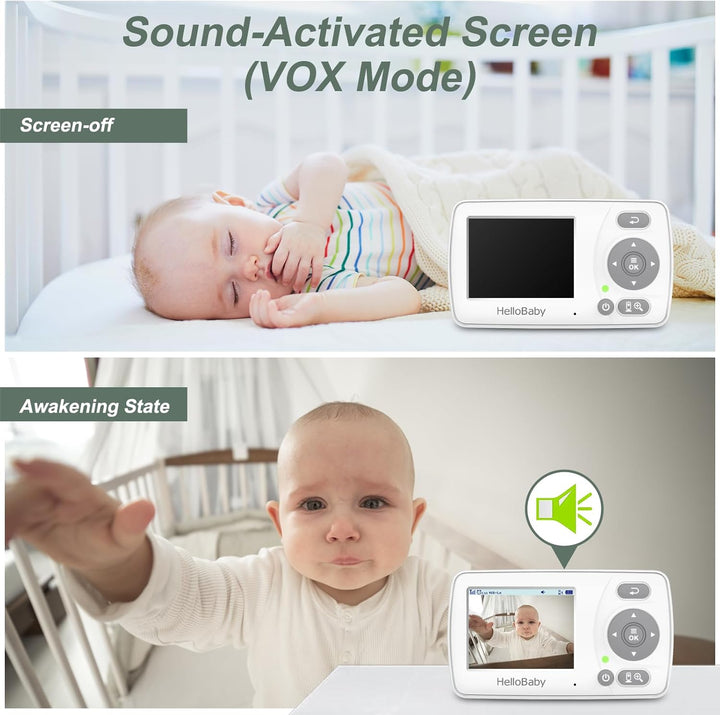 HelloBaby Monitor con 2 cámaras, pantalla de viaje portátil de 2.4...