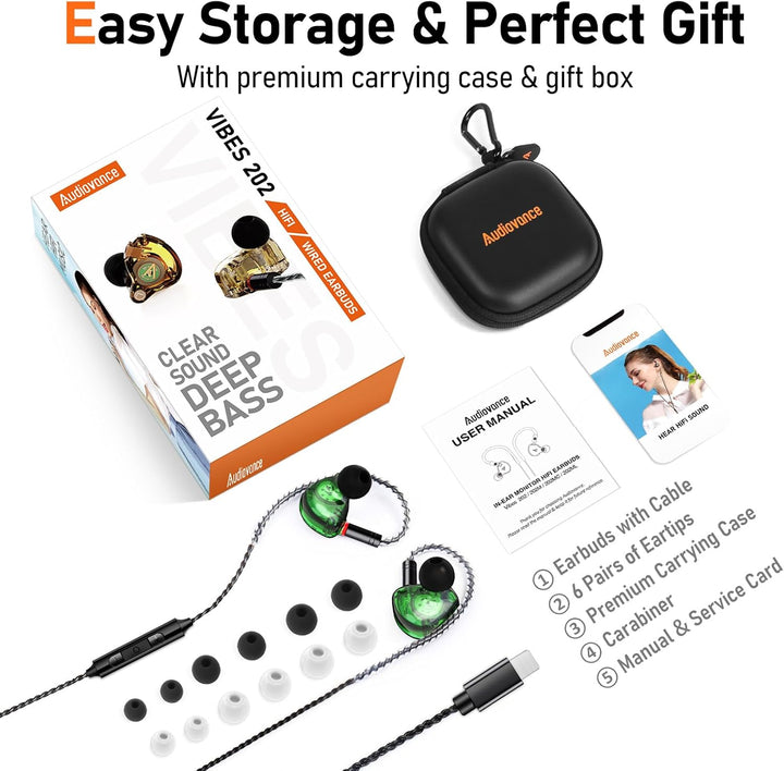 Vibes - Auriculares con cable de 6.8 fl oz, auriculares de alta fid...