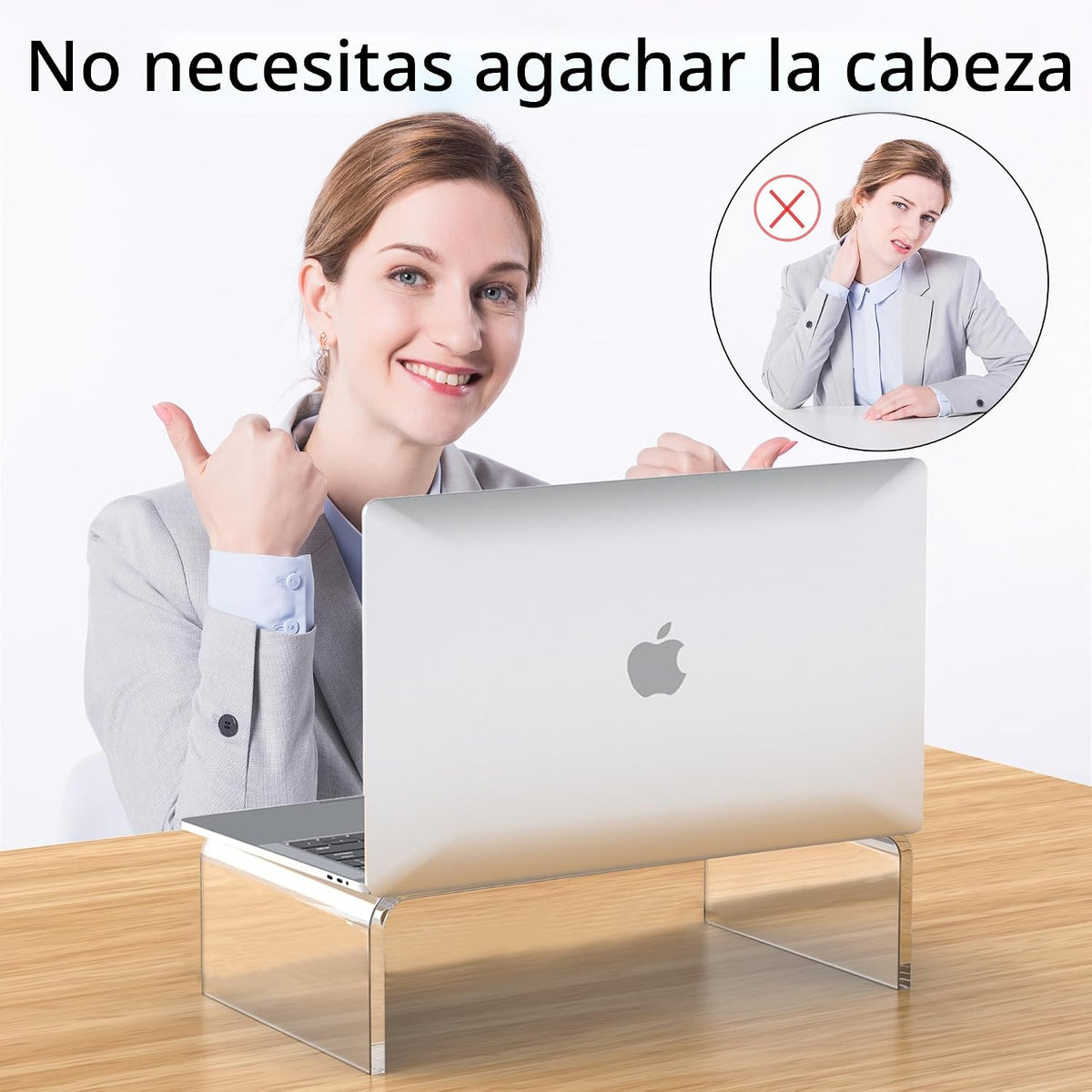 Soporte para monitor de acrílico, transparente, para computadora