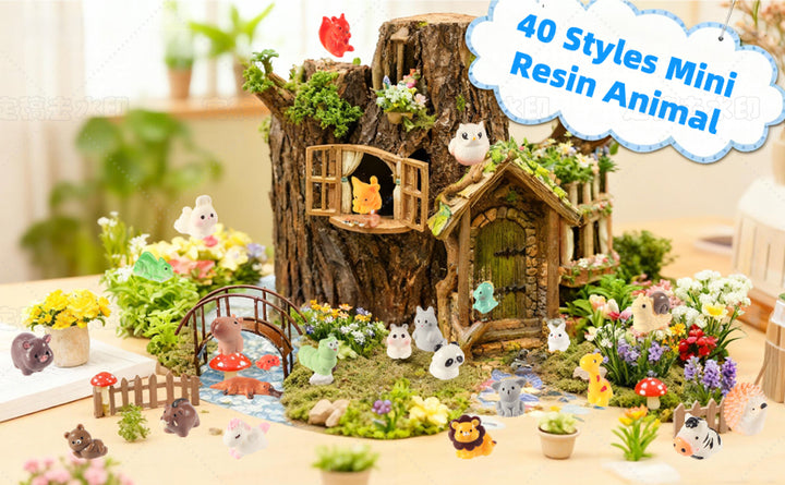Ammerpea 60 piezas de mini figuras de animales de resina