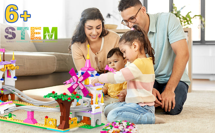 HOGOKIDS Juego de construcción de montaña rusa para niñas