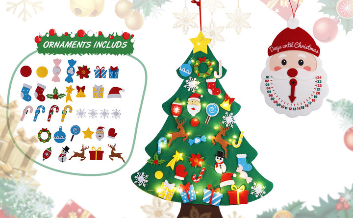 Juego de árbol de Navidad de fieltro de 3 pies calendario