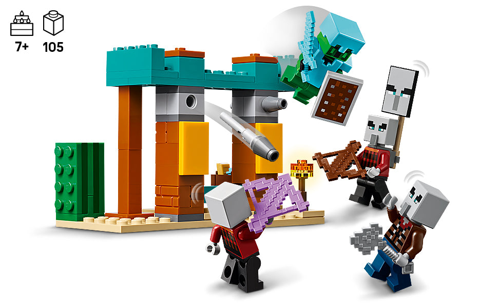 LEGO Minecraft The Illager Desert Patrol Figuras de