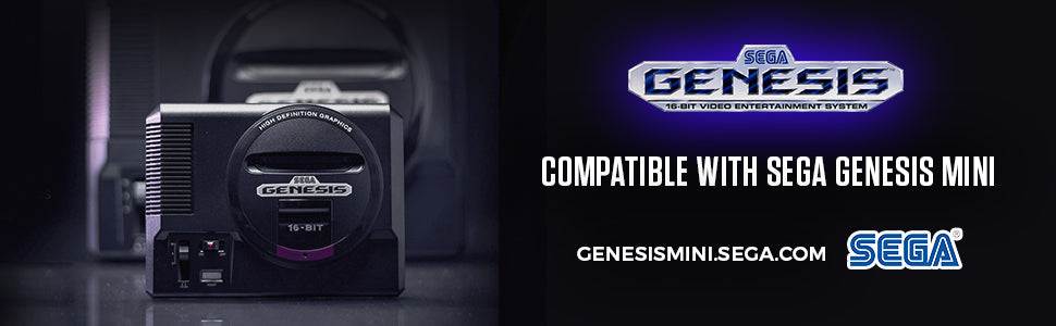 Control inalámbrico Retro-Bit SEGA Genesis de 8 botones 2,4 GHz, Negro