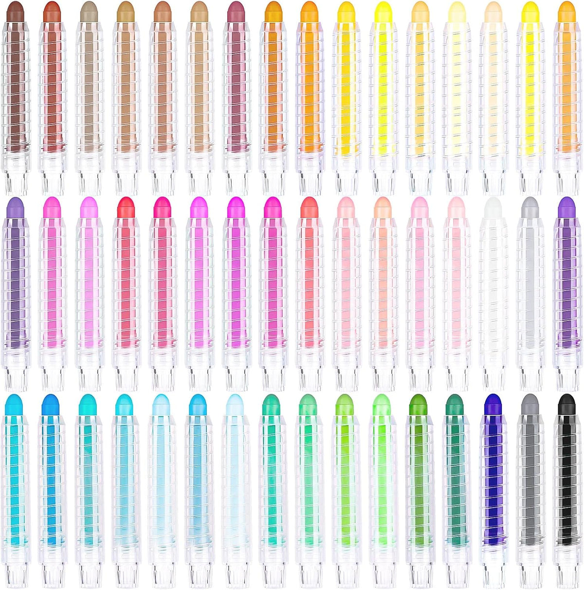 Tiza para acera para niños, 48 colores, sin polvo, lavable, tiza con soporte de plástico para pizarra, dibujo, escritura, juguetes, regalo, regalos de fiesta