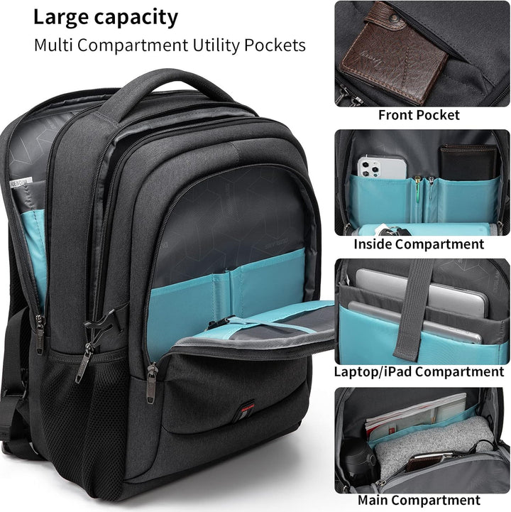 DUSLANG Mochila para portátil de 17 pulgadas para viajes, resistent...