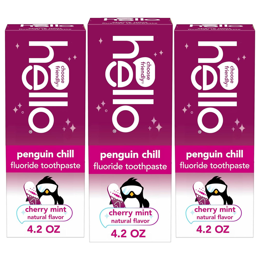 Hello Penguin Chill Kids Pasta de dientes con flúor, pasta de dient...