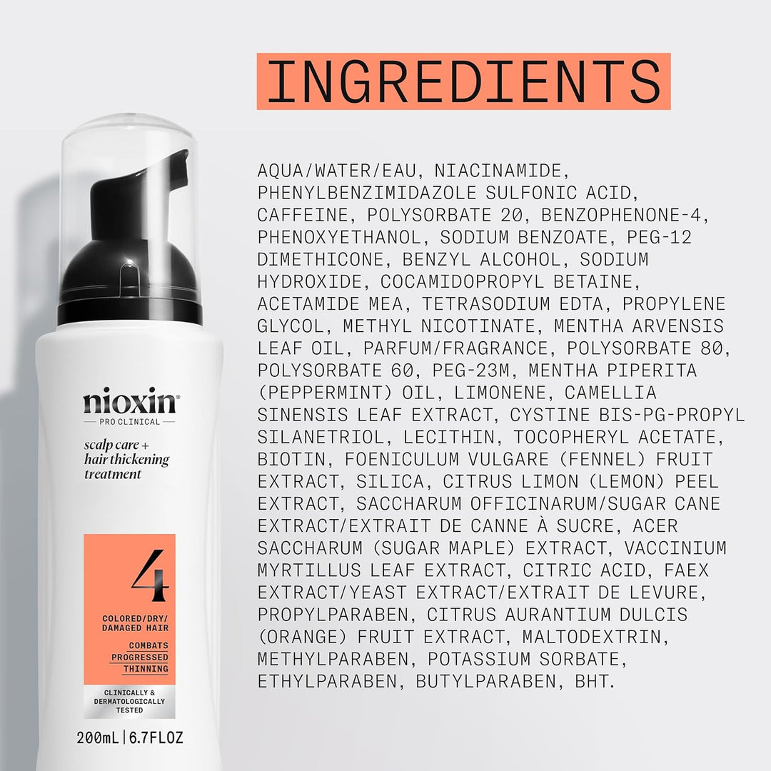 Nioxin System 4 Scalp Care + Hair Thickening Leave-In Treatment for...