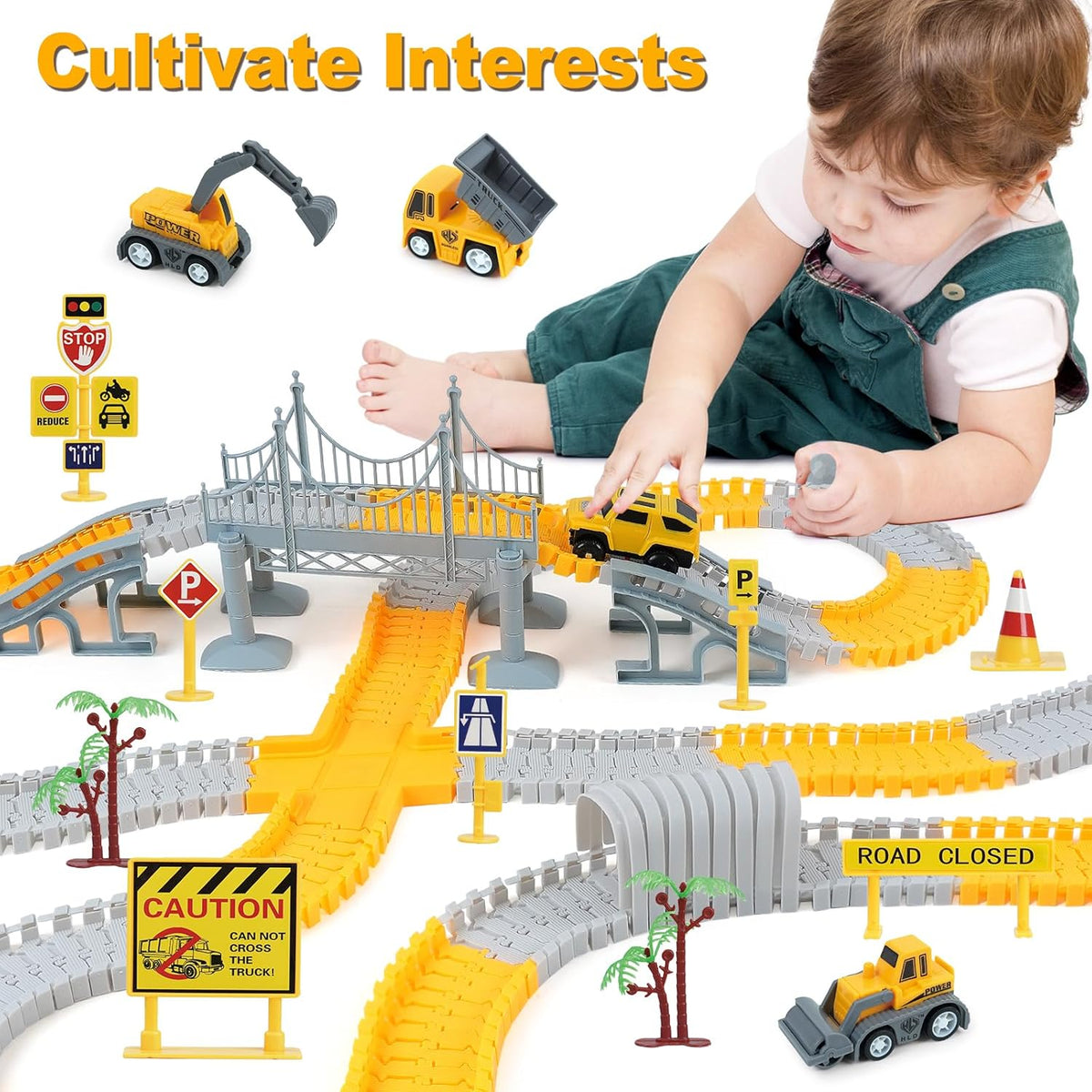 BEMITON Pista de Carreras de Construcción Juguetes para Niños - Reg...