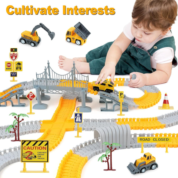 BEMITON Pista de Carreras de Construcción Juguetes para Niños - Reg...