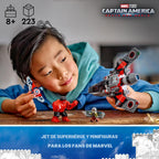 LEGO Marvel - Juego de construcción de batalla de Capitán América contra Red Hulk, juguete de los Vengadores para niños, regalo de cumpleaños para niños y niñas a partir de 7 años, incluye figura de