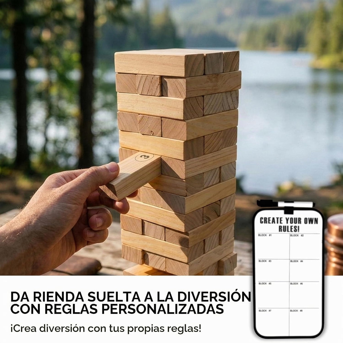 SPORT BEATS Juegos al aire libre Torre de madera grande Apilamiento Juego
