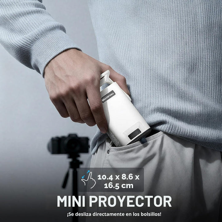 [Aplicación con licencia oficial y enfoque manual] Mini proyector i...